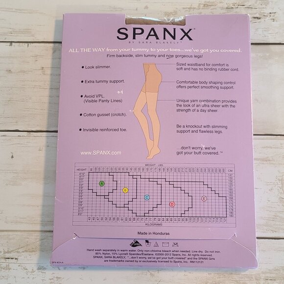 Spanx All the Way Super Control Full Length Pantyhose NEW Size D Nude - Picture 2 of 5